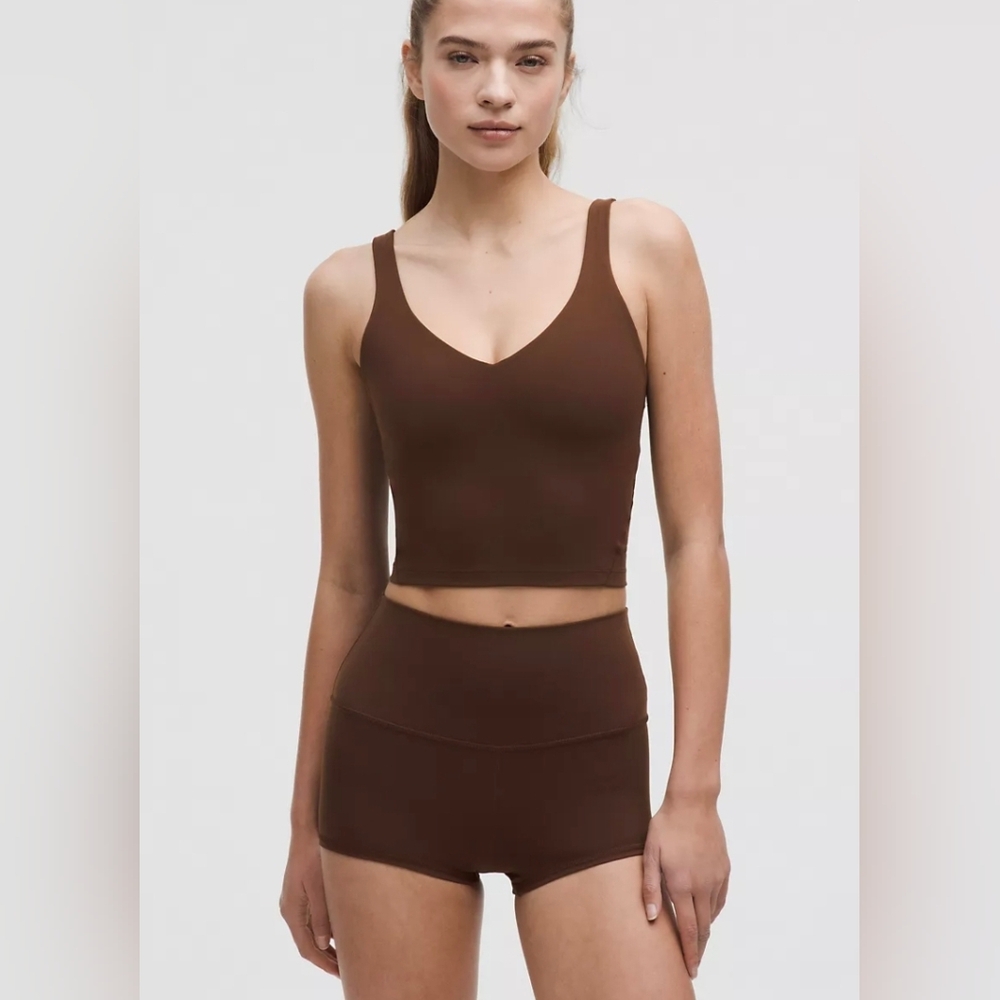 lululemon athletica Brown V-Neck Cropped Tank